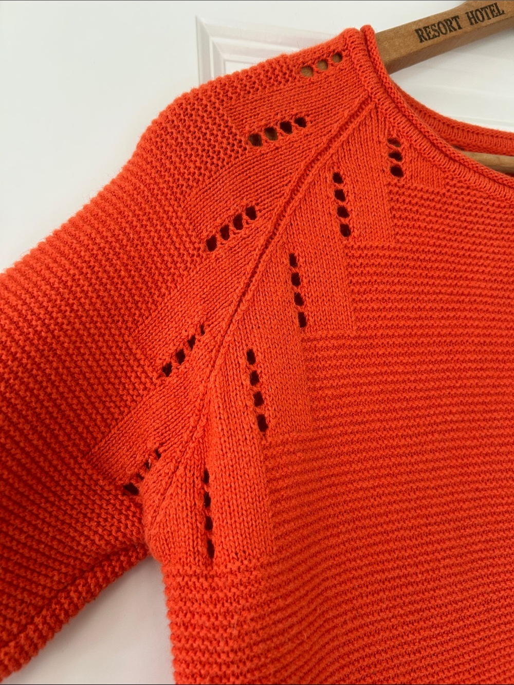 Soft Surroundings Lucinda Pointelle Sweater Sz M w MEASURMENTS Orange